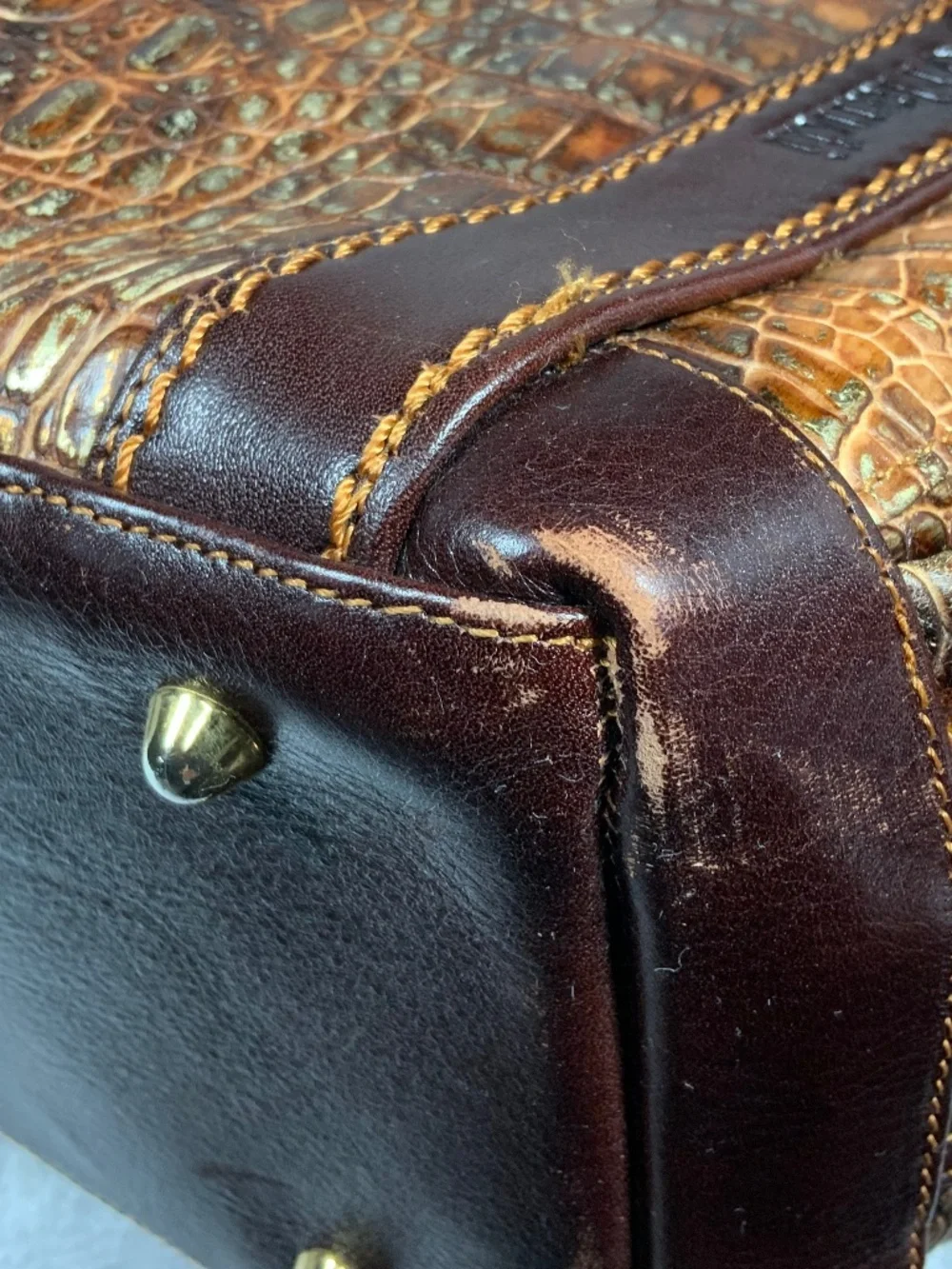 Marino Orlandi Large Croc Embossed Leather Purse - Picture 12 of 16
